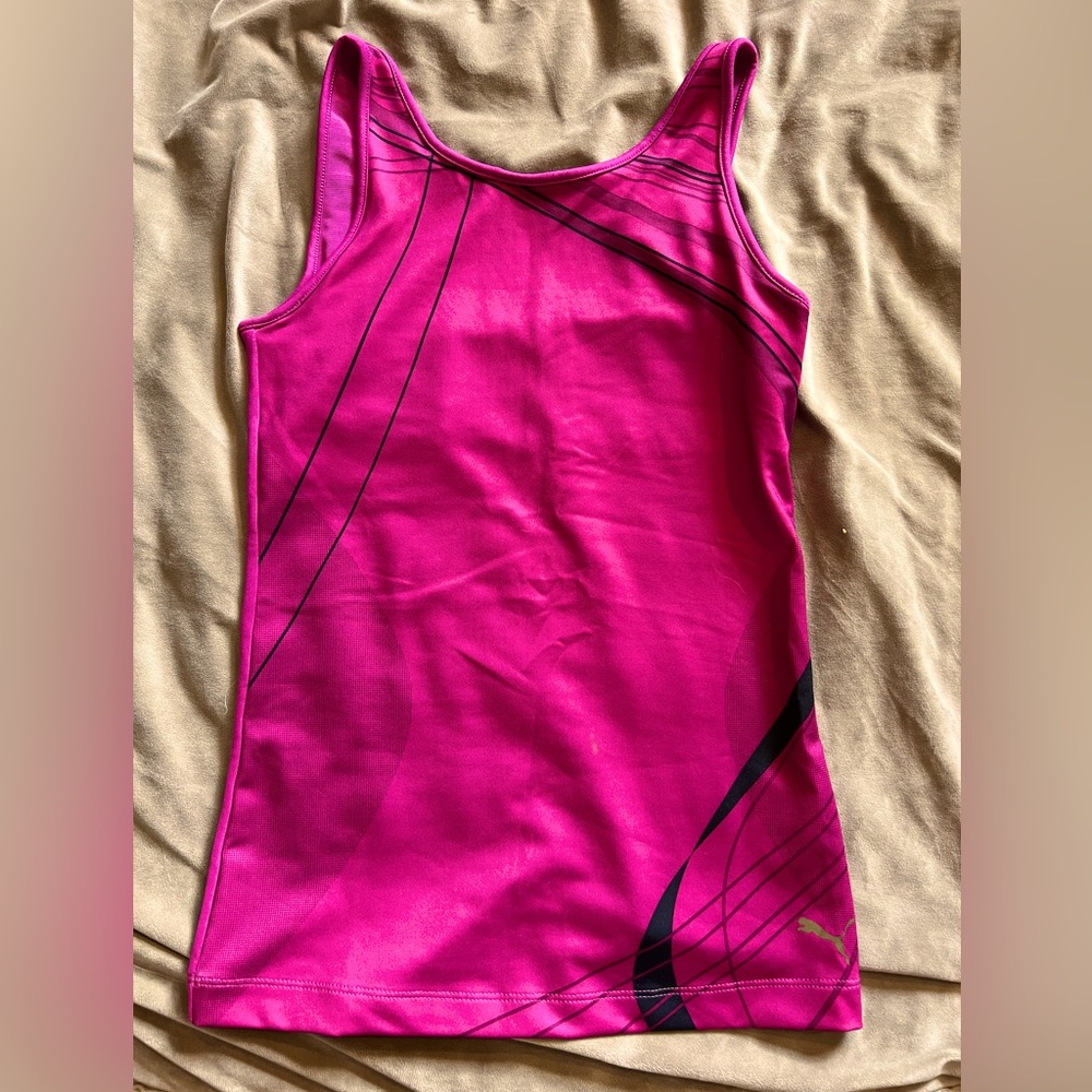 Puma SportLifestyle Hot Pink Scoop Neck Tank with Built in Bra Sz XS